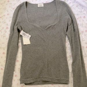 Aritzia Wilfred Tuscany Sweater in Heather Grey Size Medium